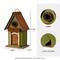 Glitzhome® 11.25" Vintage Green Distressed Wood Decorative Garden Birdhouse